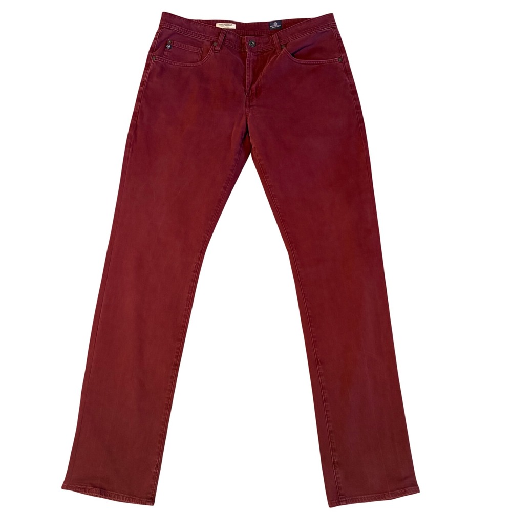Adriano Goldschmied The Protege Pants Mens 34x34 Burgundy Straight Leg 1049SUD
